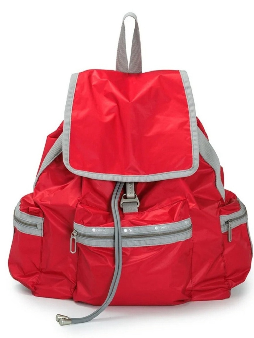 Lesportsac Voyager Red Backpack with Gray Trim